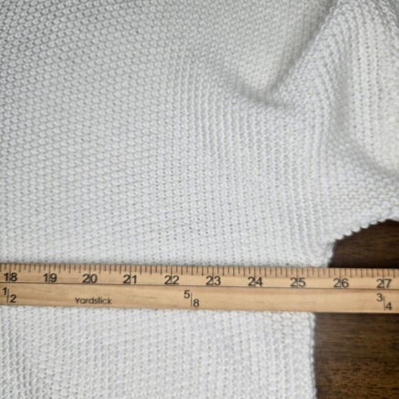 Lucky Brand Womens Ivory Open Knit Sweater XL V-Neck Minimalist Oversized Chunky - Picture 11 of 12